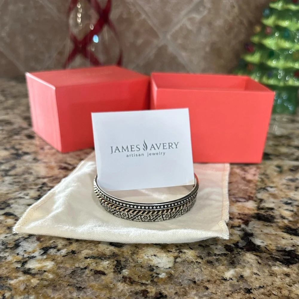 James Avery Rare multistack cuff bracelet RETIRED blackened silver bronze twist